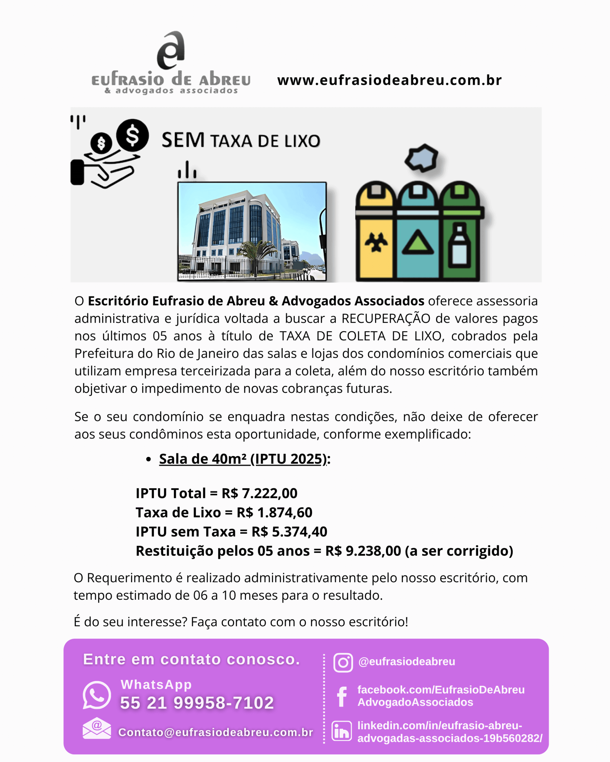 Taxa coleta de lixo